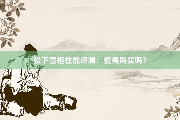 松下雪柜性能评测：值得购买吗？