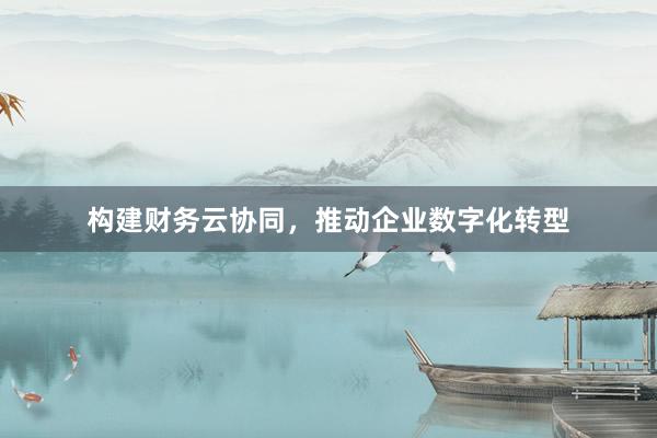 构建财务云协同，推动企业数字化转型