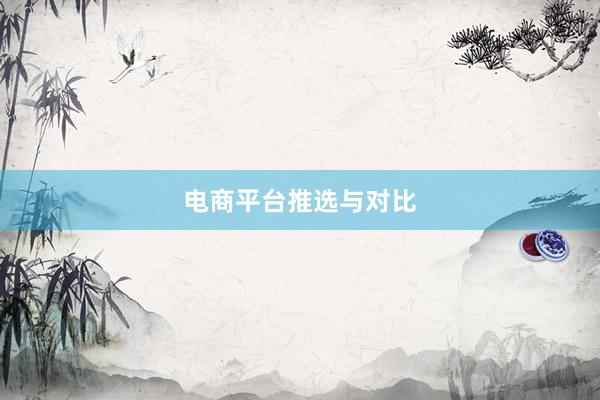 电商平台推选与对比